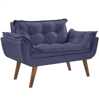 Poltrona Opalla 2 Lugares Base Palito Azul Bic