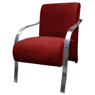 Poltrona Vênus 1 Lugar Braço Alumínio D Salla Vermelho