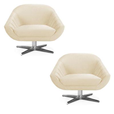 Kit 02 Poltronas Veludo Bege