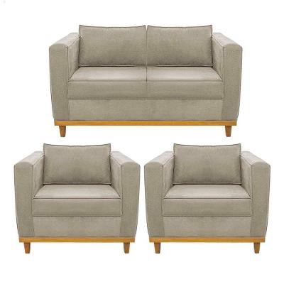 Kit Sofá 2 Lugares 2 Poltronas Europa Corano Bege