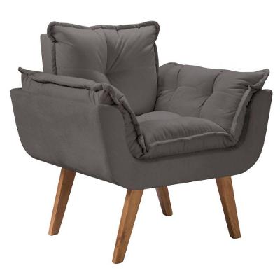Poltrona Opalla 1 Lugar Lisa Cinza