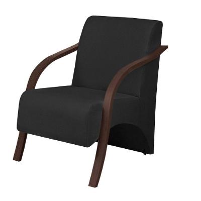 Poltrona Vênus 1 Lugar Braço Madeira Preto