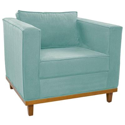 Poltrona Decorativa Europa Suede Doce Sonho Móveis Cor Azul Tiffany
