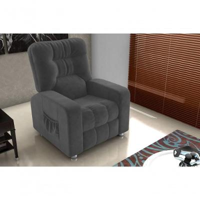 Poltrona Matrix Reclinável Azera - Veludo Chumbo