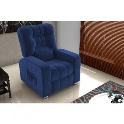 Poltrona Matrix Reclinável Azera - Veludo Azul Marinho