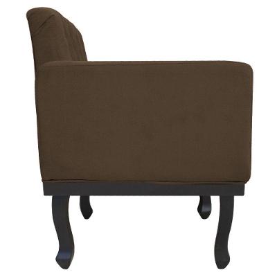02 Poltronas Classic Pés Luís Xv Suede Marrom