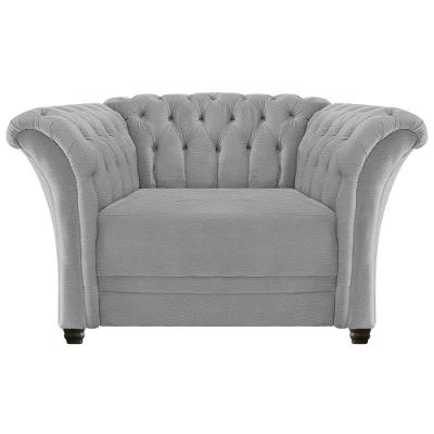Poltrona Decorativa Chesterfield Sofia Corano Cinza