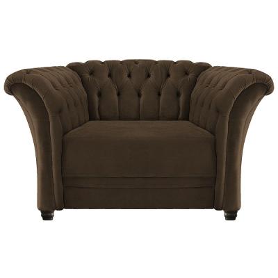 Poltrona Decorativa Chesterfield Sofia Suede Marrom