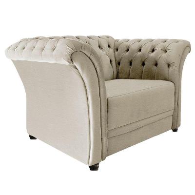 Poltrona Decorativa Chesterfield Sofia Corano Bege