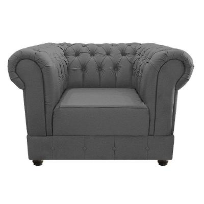 Poltrona Decorativa Chesterfield Ana Corano Cinza