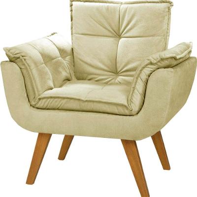 Poltrona Decorativa Opala Suede Cinza - Dora Bela Cor 0130