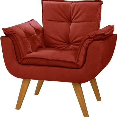 Poltrona Decorativa Opala Suede Cinza - Dora Bela Cor 0134