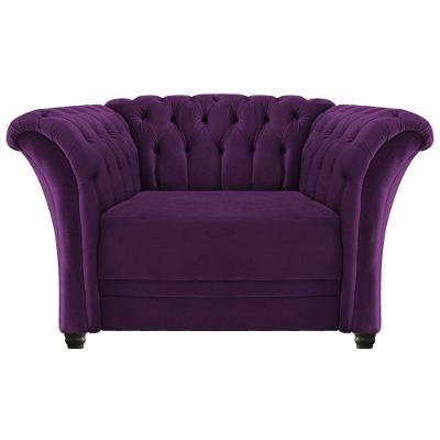 Poltrona Decorativa Chesterfield Sofia Suede Roxo