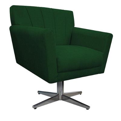 Poltrona Laura Base Giratória de Metal Suede Verde
