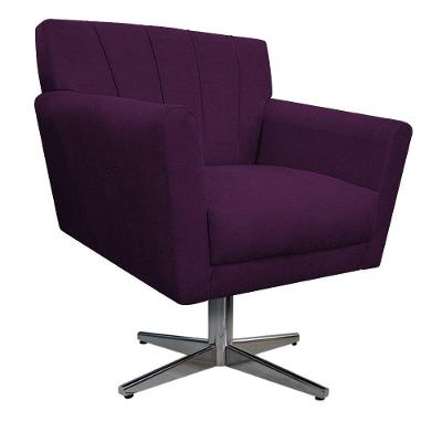 Poltrona Laura Base Giratória de Metal Suede Roxo