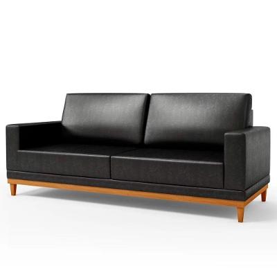 Sofá 200cm 3 Lugares Kayrós D05 Couríssimo Preto
