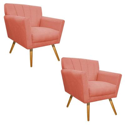 02 Poltronas Laura Palito Suede Coral