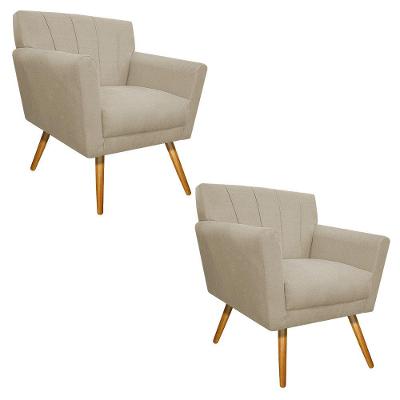 02 Poltronas Laura Palito Suede Bege
