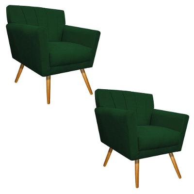 02 Poltronas Laura Palito Suede Verde