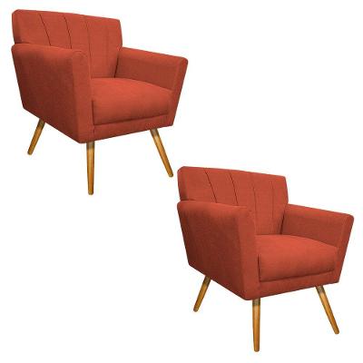 02 Poltronas Laura Palito Suede Terracota