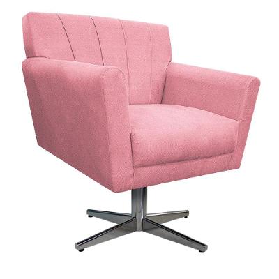 Poltrona Laura Suede Rosa Bebê