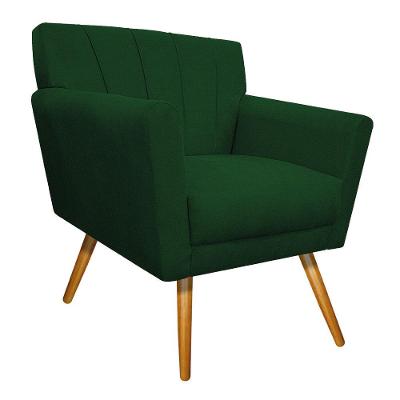 Poltrona Laura Pés Palito Suede Verde