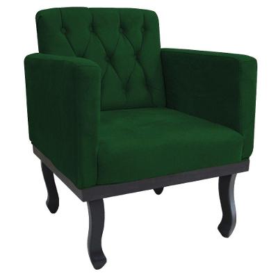 Poltrona Classic Pés Luís Xv Suede Verde Doce Sonho Móveis