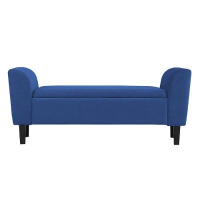 Recamier Bau França 1,40M Suede Azul Marinho - Clique Decor