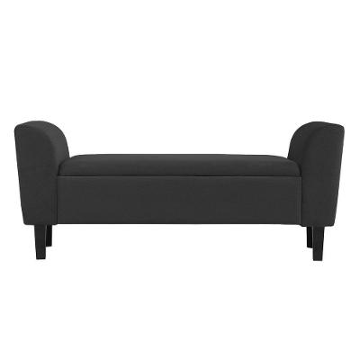 Recamier Bau França 1,20M Suede Preto - Clique Decor