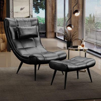 Conjunto Poltrona E Puff Decorativo Sala De Estar Pés Palito Letty Pu Preto G19 - Gran Belo