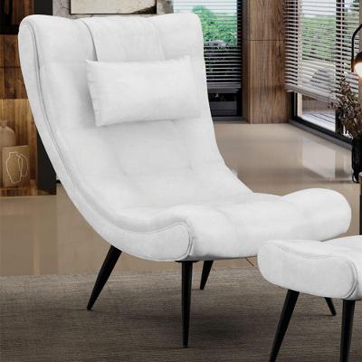 Poltrona Decorativa Sala De Estar Pés Palito Letty Pu Branco G19 - Gran Belo