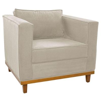 Poltrona Decorativa Europa Suede Bege