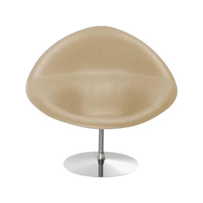 Poltrona Design Gondula Couro Sintético Bege Cor Bege