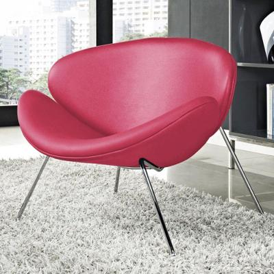 Poltrona Trevo Couro Sintético Rosa Base Inox Cor Rosa