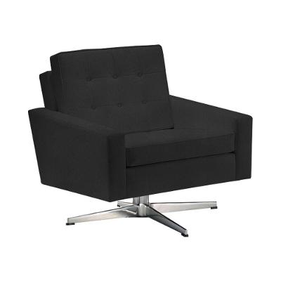 Poltrona Fk Giratória Suede Preto Base Alumínio Cor Preto