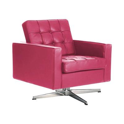 Poltrona Fk Giratória Couro Sintético Rosa Base Alumínio Cor Rosa