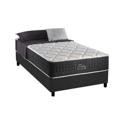 Cama Box Solteiro: Colchão Molas Ensacadas Anjos MasterPocket Fort Flex + Base CRC Suede Gray(88x188)