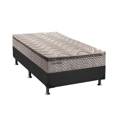 Cama Box Solteiro: Colchão Molas Ensacadas Paropas MasterPocket Esplêndido + Base CRC Suede Gray(88x188)