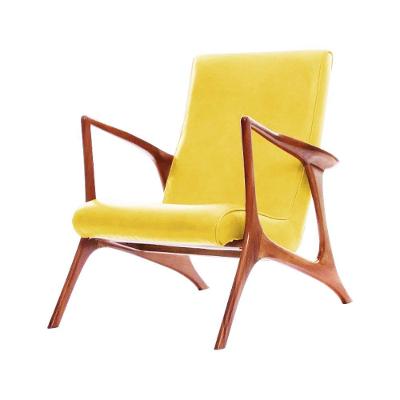 Poltrona Luxo Couro Sintético Amarelo Vk Anos 50 Cor Amarelo
