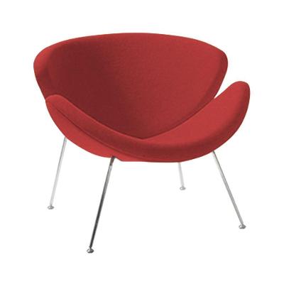 Poltrona Design Trevo Suede Vermelho Base Inox Cor Vermelho