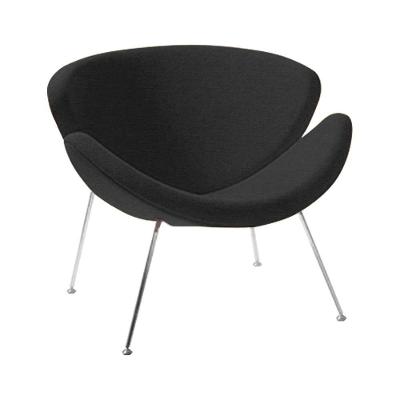 Poltrona Design Trevo Linho Preto Base Inox Cor Preto