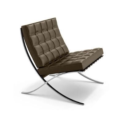 Poltrona Premium Barcelona Inox Couro Sintético Marrom Cor Marrom