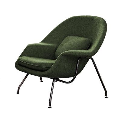Poltrona Womb Chair Sem Puff Base Preta Linho Verde Cor Verde
