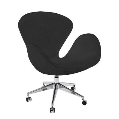 Poltrona Swan Office Giratória Suede Preto Cor Preto