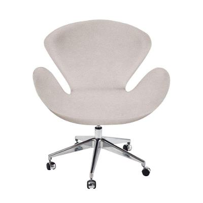 Poltrona Swan Office Giratória Linho Bege Cor Bege