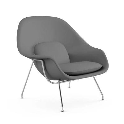 Poltrona Womb Chair Sem Puff Cromada Sintético Cinza Cor Cinza