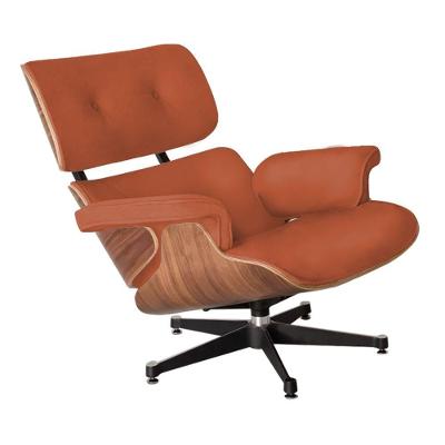 Poltrona Charles Eames Sem Puff Couro Sintético Caramelo Cor Amarelo