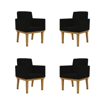 Kit 04 Poltronas Decorativa Reforçada Oferta - Balaqui Decor Cor:preto