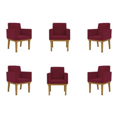 Kit 06 Poltronas Decorativa Reforçada Oferta - Balaqui Decor Cor:marsala