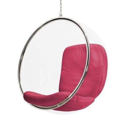 Poltrona Bubble Chair Acrilico Com Estofado Sintético Rosa Cor Rosa